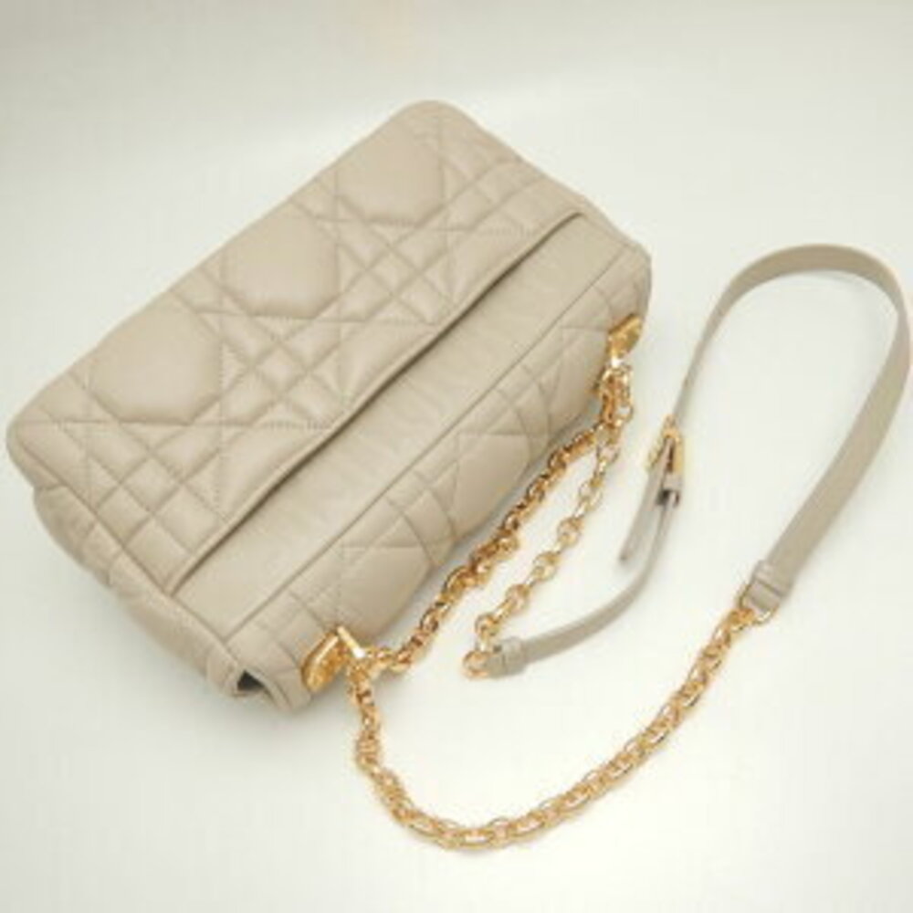 Dior Caro Cannage Shoulder Bag Beige Tan Calfskin - Picture 3 of 9